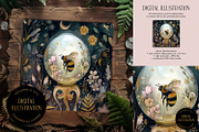 Bumblebee in Crystal Ball Artwork, an Animal Illustration by The Dutch Lady Designs (Thumbnail 1 of 4)
