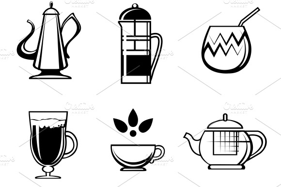 Tea Coffee Or Chocolate Drink Icons