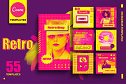Retro Vibes Canva Instagram Template, a Social Media Template by Vectorheroes (Thumbnail 1 of 8)