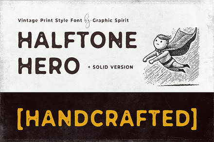 HALFTONE HERO Vintage Print Style