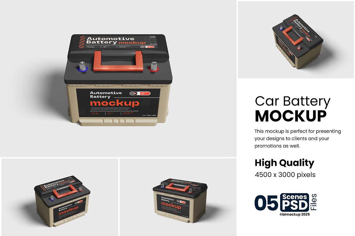 Automotive Battery Mockup, a Product Mockup by bimockup (Photo 1 of 6)