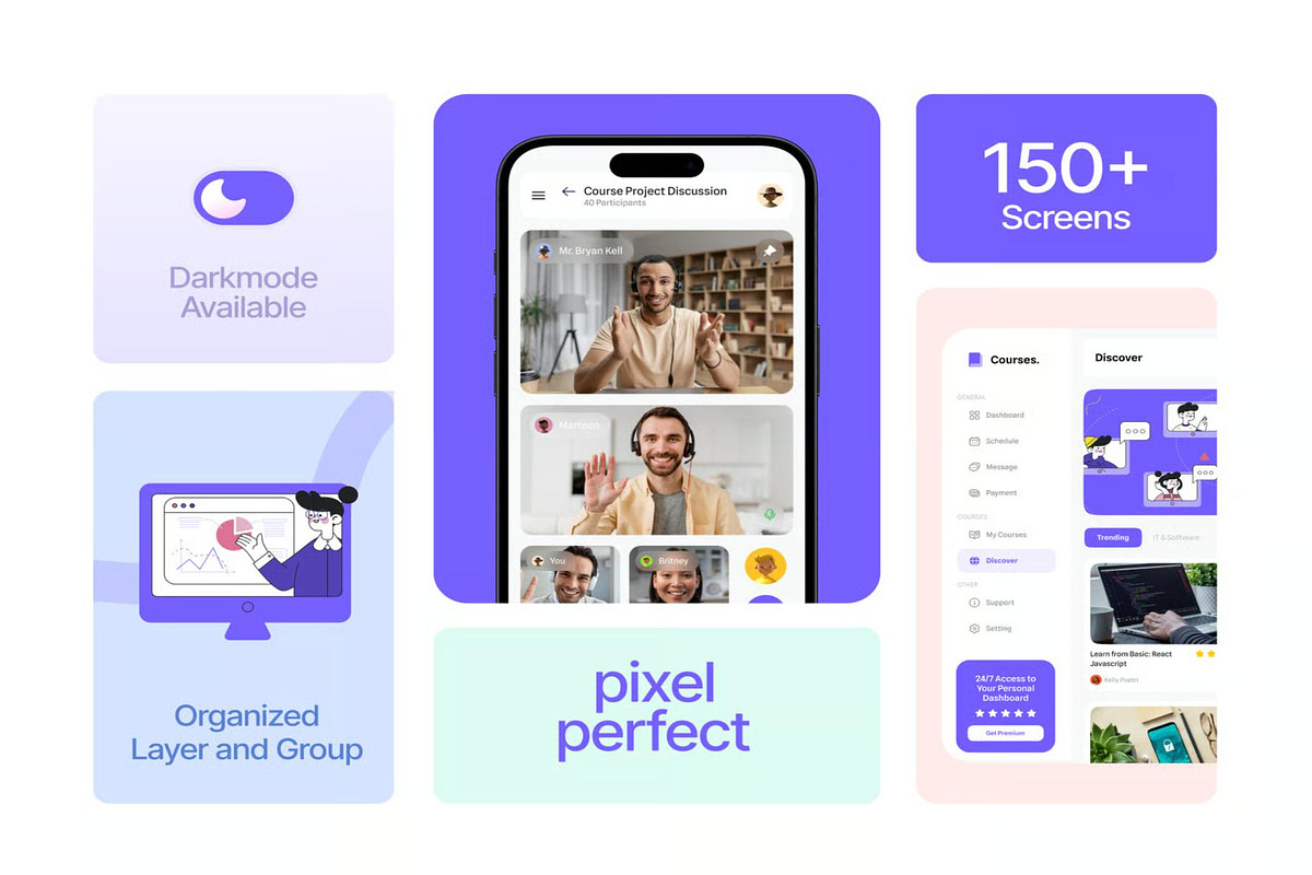 Courses - Courses Dashboard UI KIT, an UI Kit Template by Lumina_ui_ux202 (Photo 2 of 7)