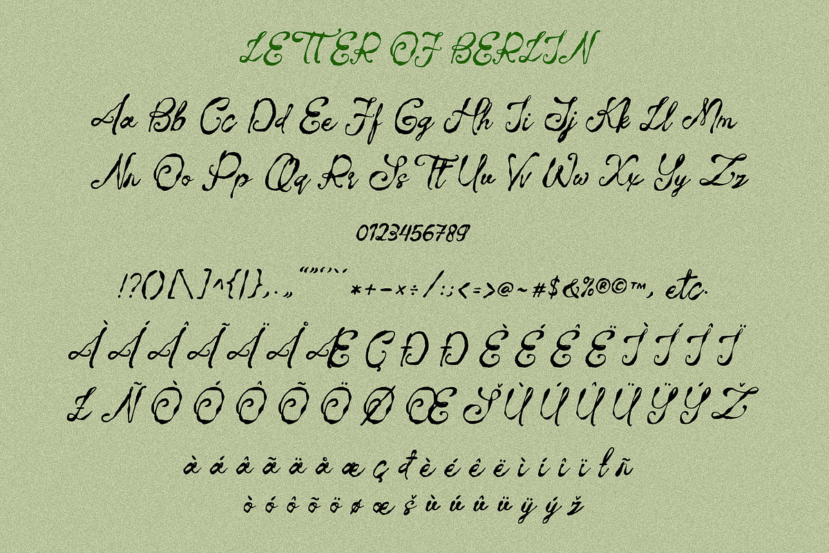 Letter of Berlin Classic Script Font, a Script Font by Myn Type (Photo 13 of 14)