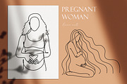 Pregnant woman line art, a Healthcare Illustration by velychko.ua (Thumbnail 8 of 11)