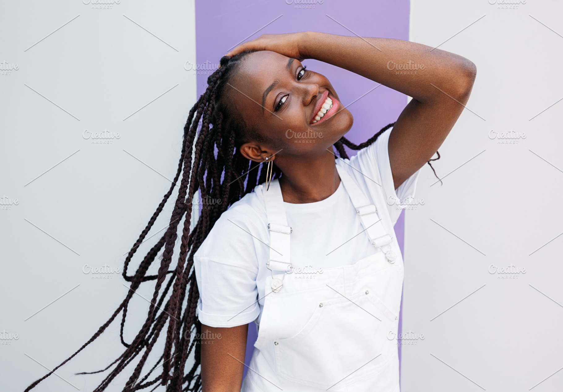 Happy girl in white overall, a Person Photo by Artem Varnitsin