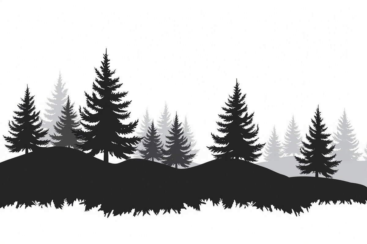 Pine Forest Silhouette Bundle, a Graphic by balal (Photo 3 of 16)