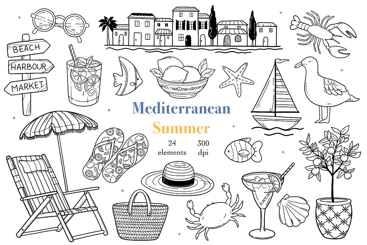 Mediterranean Summer Line PNG, SVG, an Object Graphic by ArtGiftsStudio (Photo 1 of 4)