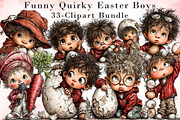 Funny Quirky Easter Boys Clipart Bun, an Illustration by Libby Wishes (Thumbnail 1 of 7)