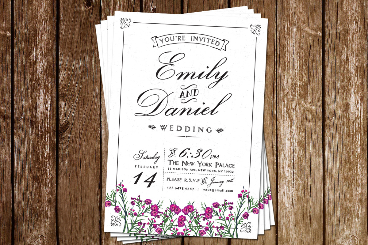 Black/White Wedding Invitation, an Invitation Template by DesignLux (Photo 3 of 5)