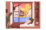 Window view at different time of day, an Object Illustration by Good Studio (Thumbnail 4 of 5)