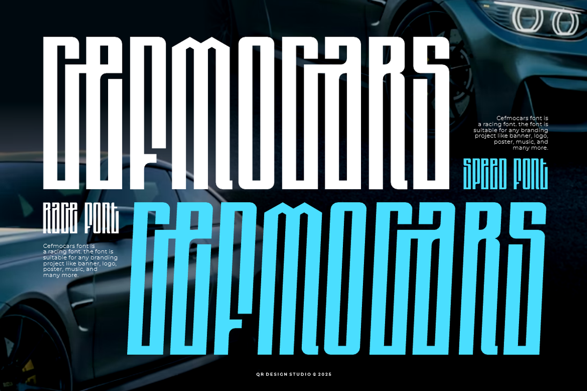 Cefmocars - Racing Font, a Sans Serif Font by QR Design Studio (Photo 2 of 9)