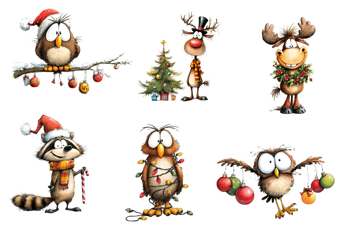 Funny Woodland Animals Clipart, an Illustration by CreationArt (Photo 3 of 5)