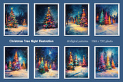 Christmas Tree Night Illustration, a Decorative Illustration by Housui Patterns (Thumbnail 3 of 9)