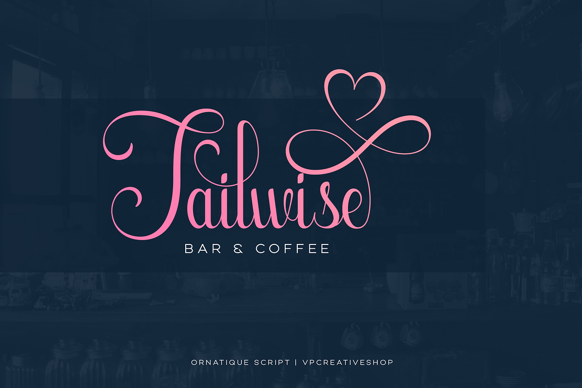 Ornatique script - 4 fonts, a Script Font by VP Fonts (Photo 9 of 15)