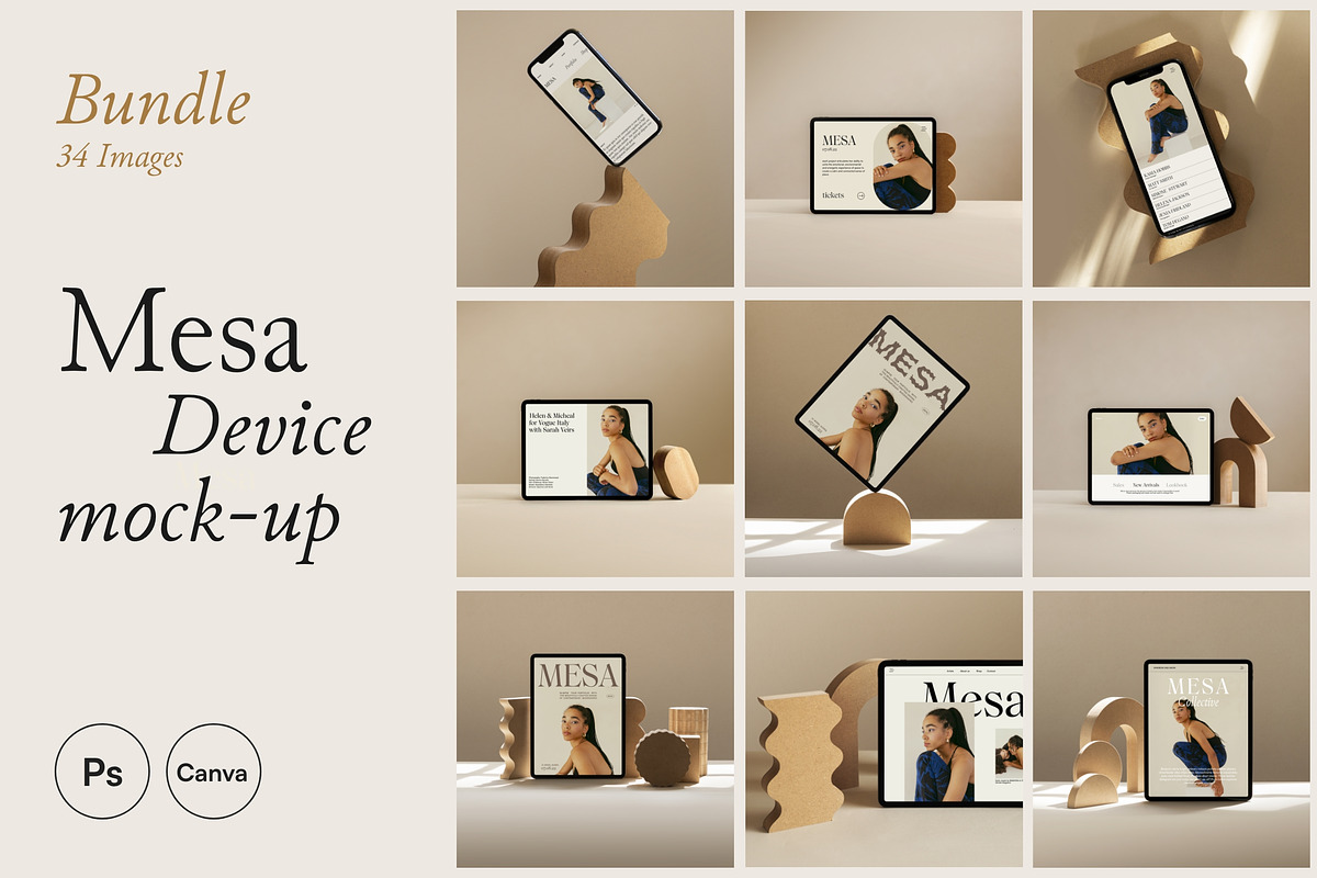 BUNDLE Mesa Digital Devices Mockups, a Device Mockup by Sparrow & Snow (Photo 1 of 13)