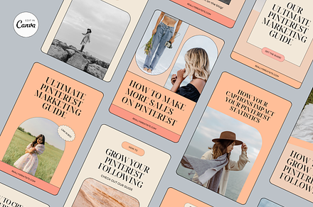 Peach Fuzz Canva Pinterest Templates, a Social Media Template by Dandy Studio