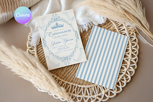 Light Blue Quinceanera Invitation, a Templates & Theme by VeliusCreativeStudio