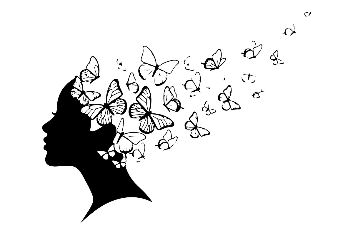 Woman Butterfly Hair Silhouette, an Object Illustration by yasushie (Photo 16 of 31)