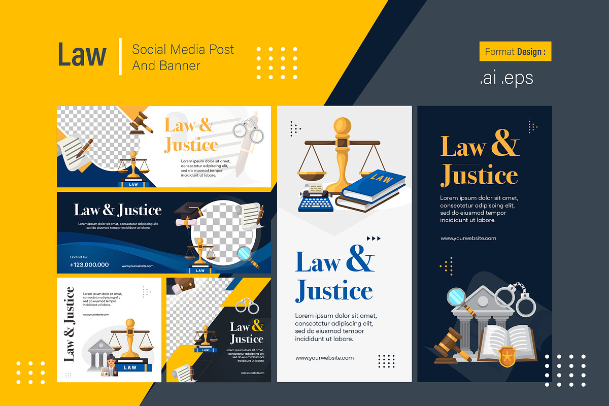 Law Promotion Set, a Social Media Template by shin_std