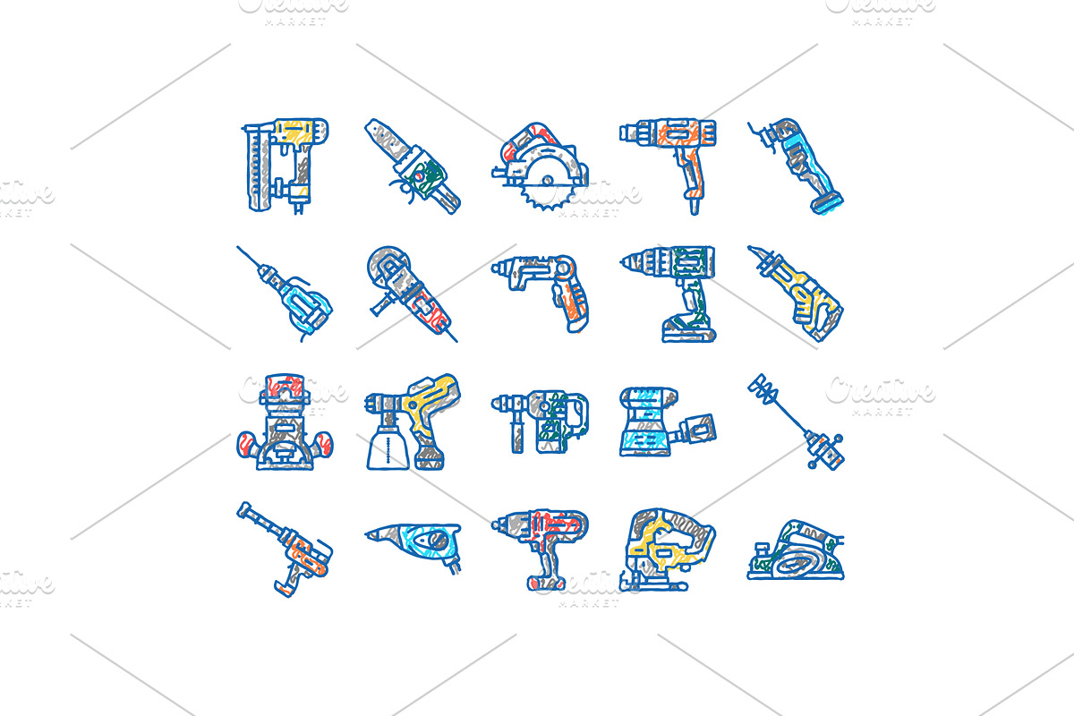 Tools For Building And Repair Icons, an Object Illustration by pikepicture