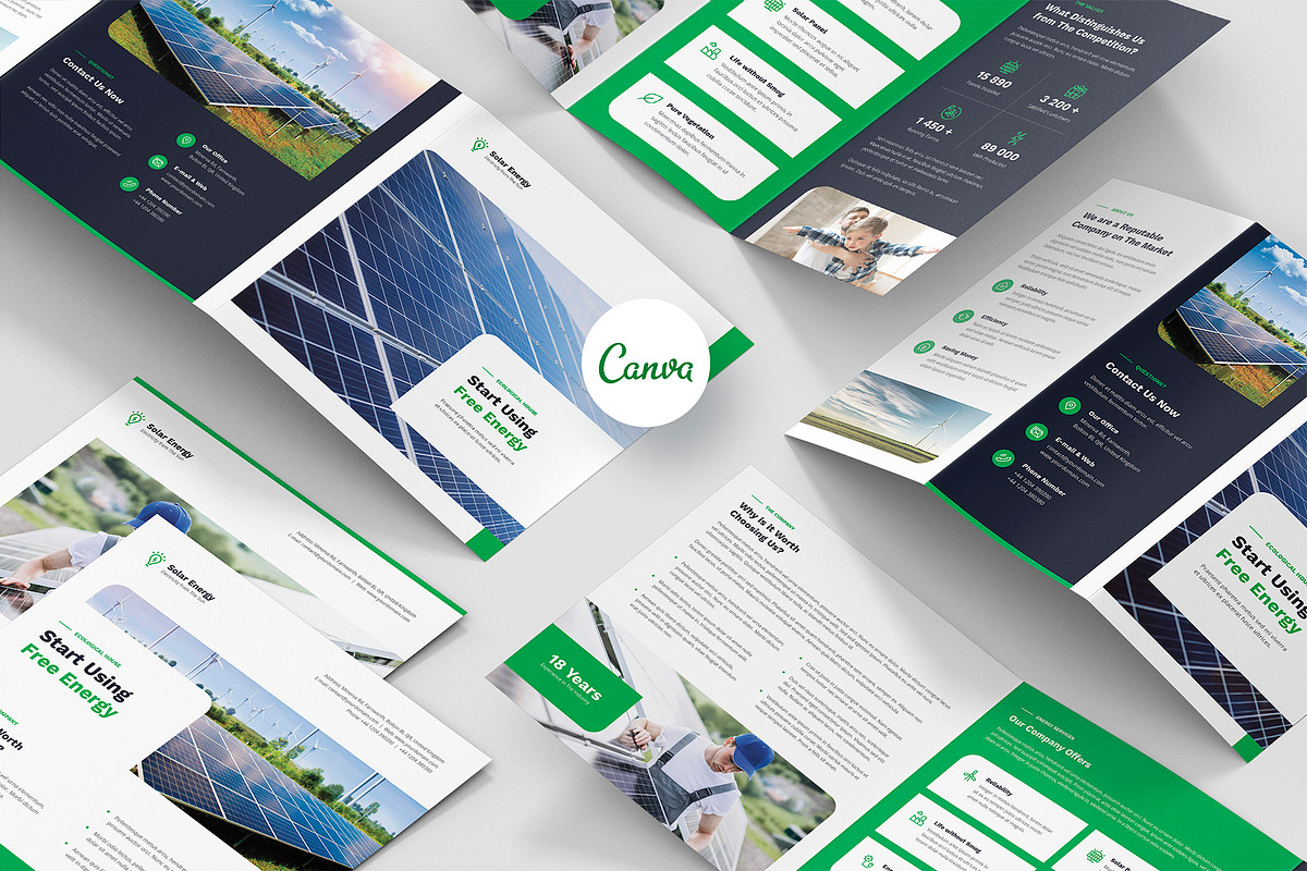 Solar Energy Bundle Brochures Canva, a Brochure Template by artbart (Photo 1 of 7)