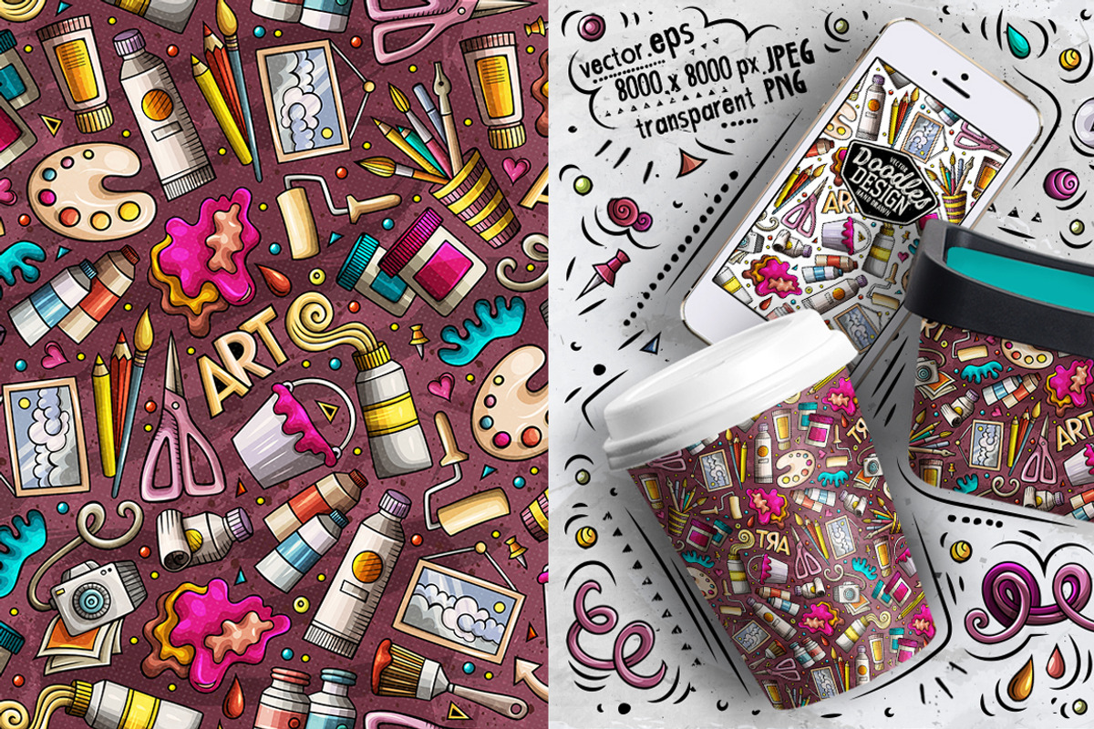 Designer Doodle Seamless Patterns, a Pattern Graphic by BALABOLKA (Photo 5 of 8)