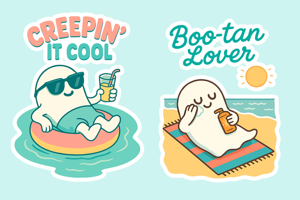 Cute Ghosts on Vacation  Svg Png, an Object Graphic by LaVika (Photo 10 of 11)