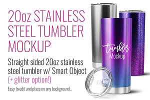 20oz Stainless Steel Straight Sided