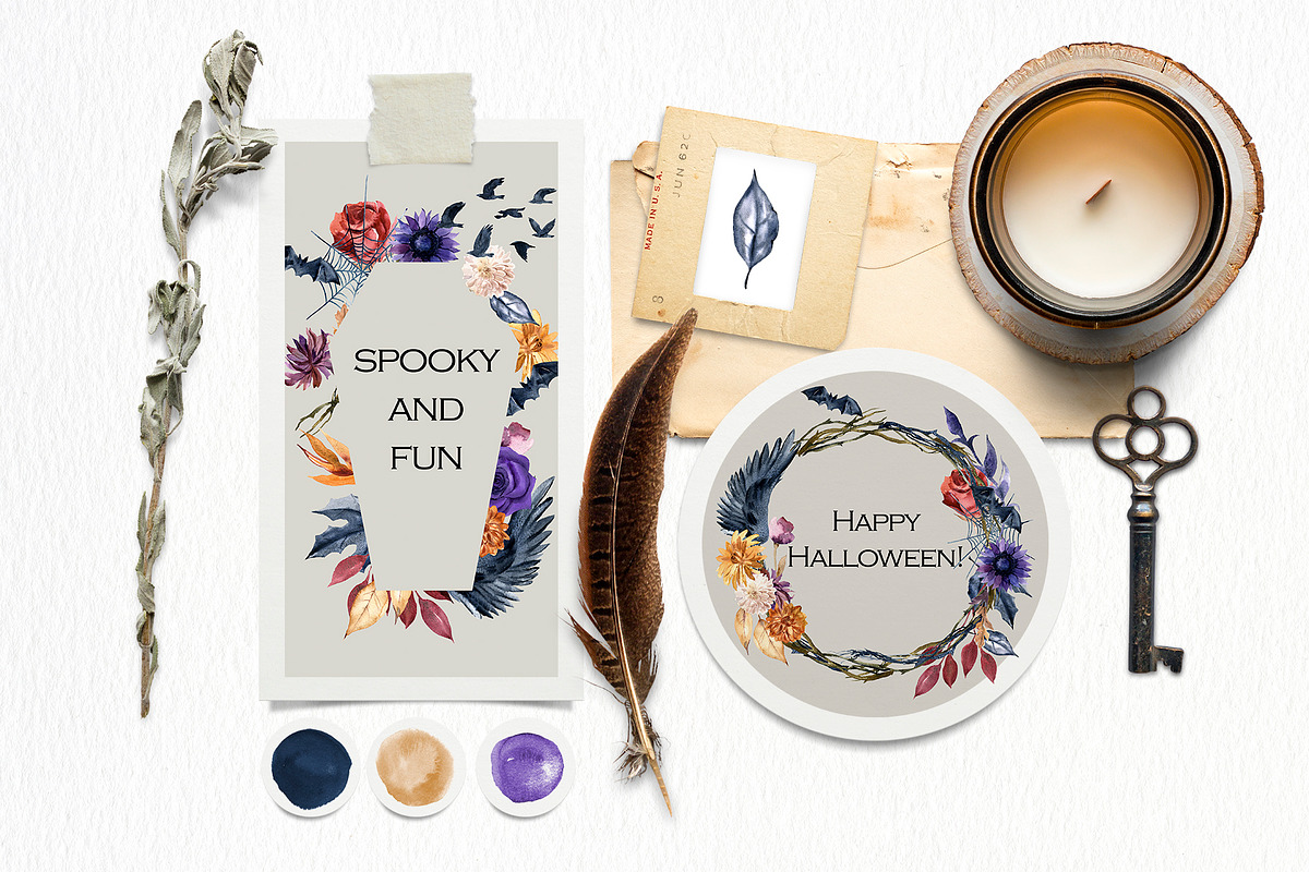 Watercolor Gothic Halloween, a Decorative Illustration by Elena Dorosh (Photo 2 of 12)