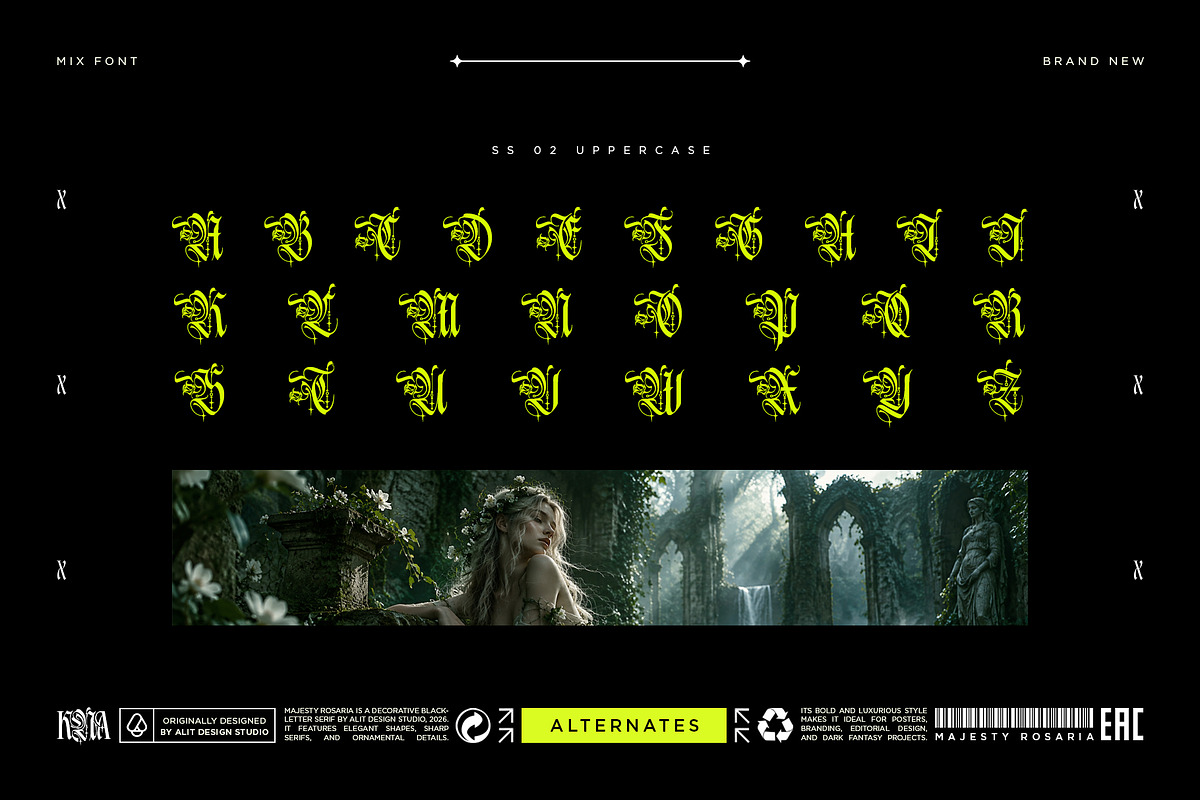 Majesty Rosaria Typeface, a Blackletter Font by alit design (Photo 15 of 20)