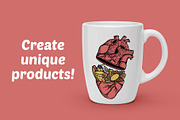 lots of food in the heart, a Food Illustration by gunaonedesign (Thumbnail 2 of 4)