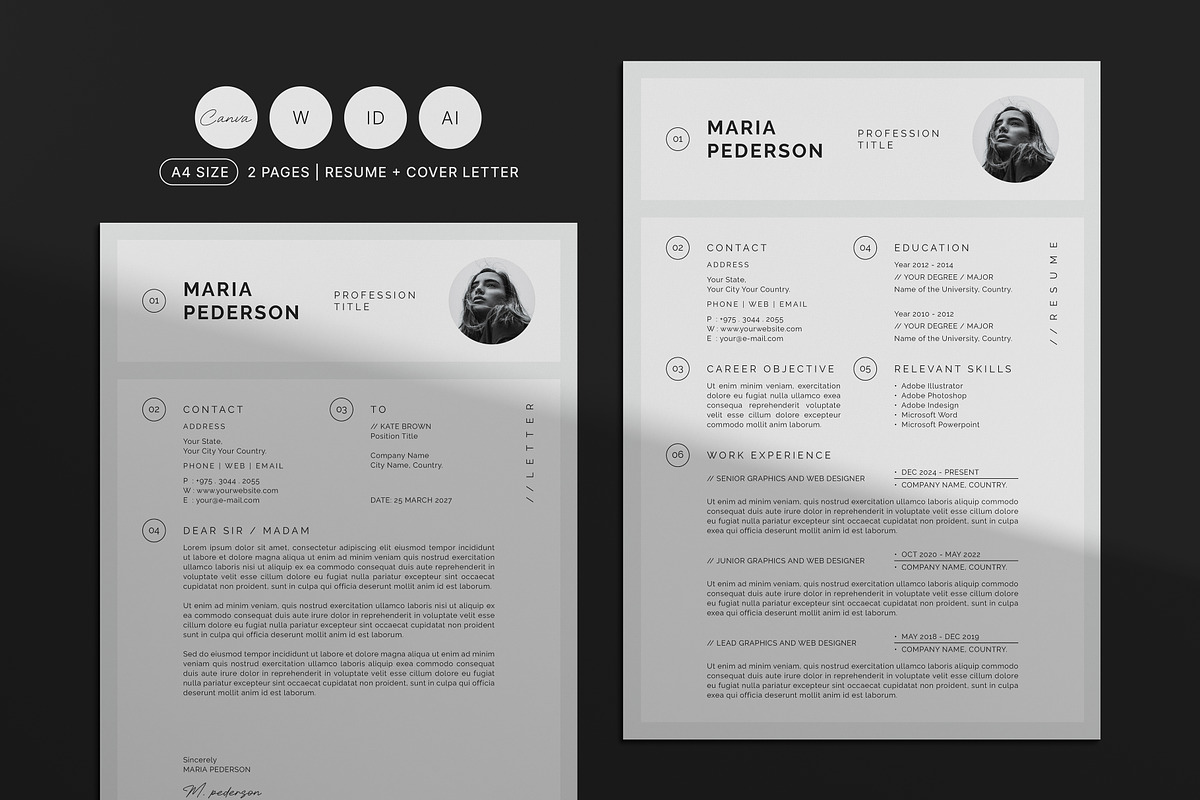 Resume Template, a Resume Template by Designsoul14 (Photo 1 of 5)