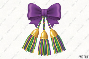 Coquette Tassel Mardi Gras PNG, an Illustration by CraftArtStudio