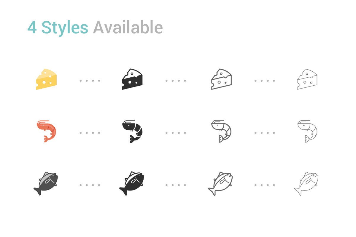 64 Food Icons, an Icon by WORAKAMON Design Studio (Photo 7 of 8)