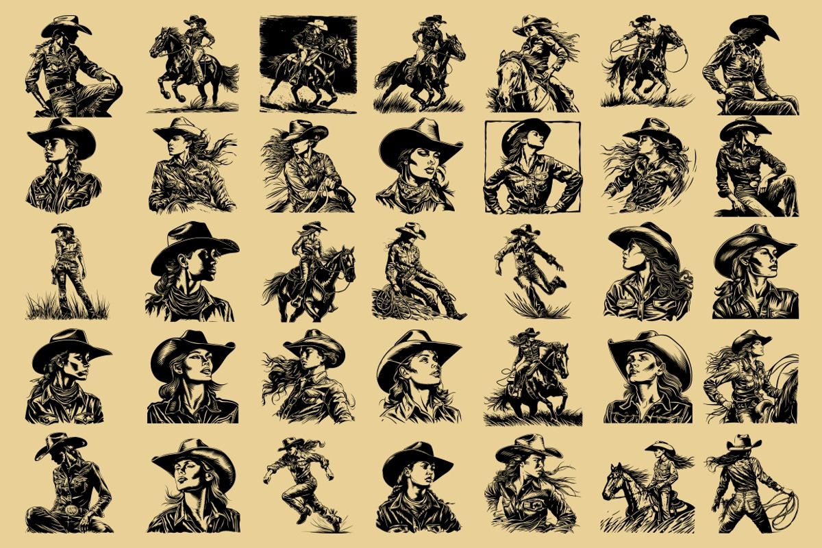 Western Cowboy and Cowgirl, an Illustration by Nocturnal Wolf (Photo 11 of 16)