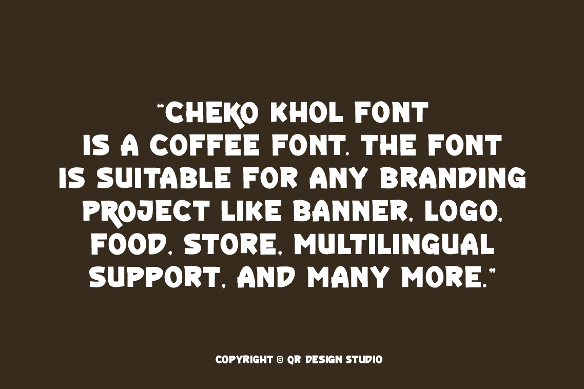 Cheko Khol - Coffee Shop Font, a Sans Serif Font by QR Design Studio (Photo 4 of 12)