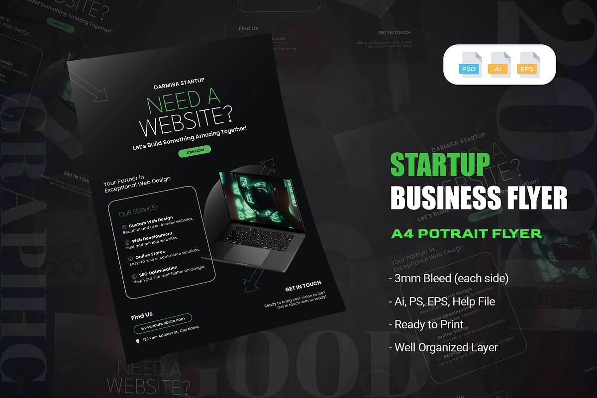 Startup Business - Flyer, a Flyer Template by AQR Studio (Photo 1 of 2)
