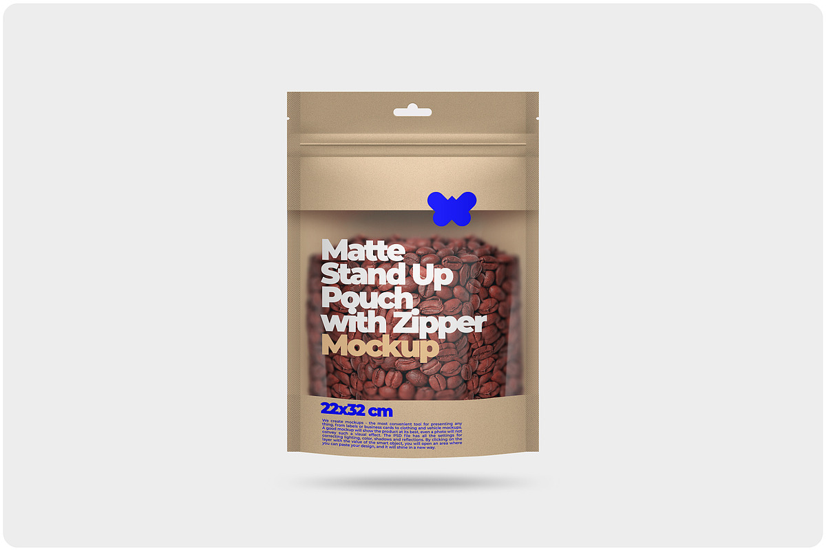 Stand-Up Pouch with Window Mockup, a Packaging Mockup by Reformer Mockup