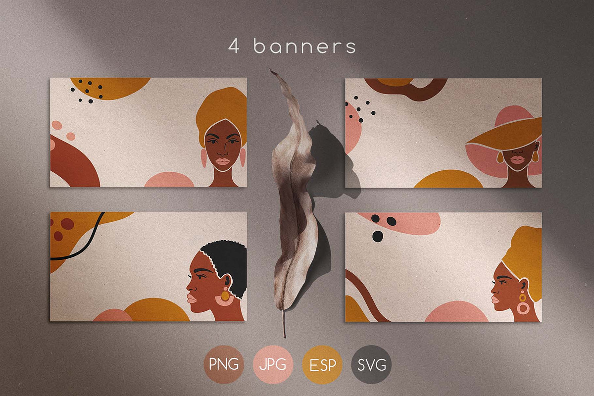Modern Afro-American Women Set, a Texture Illustration by Illustana (Photo 7 of 16)