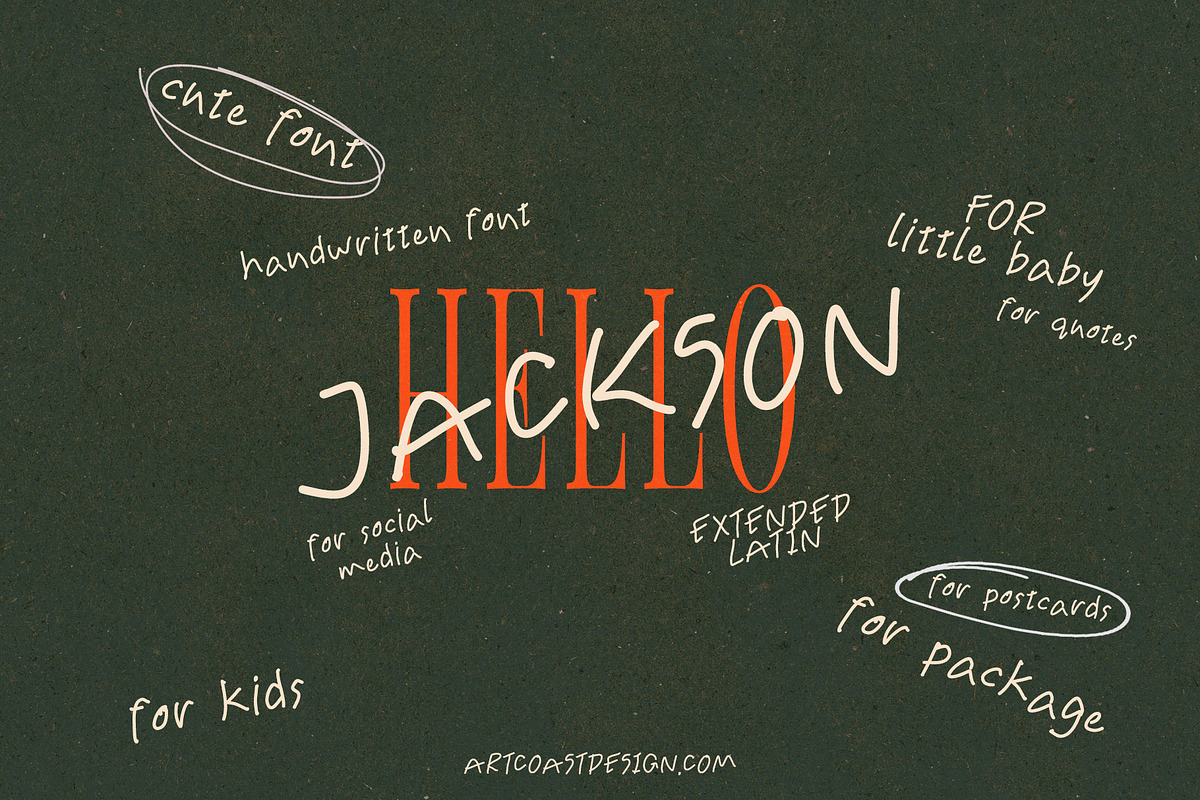 SA Jackson Handwritten Font, a Handwritten Font by Artcoast Fonts (Photo 1 of 8)