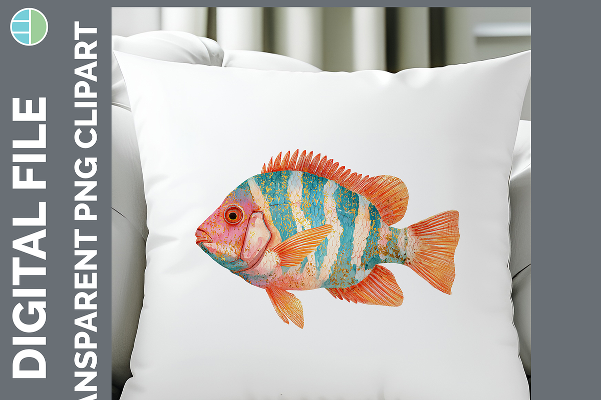 Preppy Fish Clipart Bundle, 22 PNG, an Animal Illustration by Enliven Designs (Photo 8 of 8)