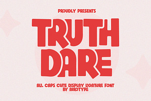Truth Dare - Bold All Caps Font, a Sans Serif Font by Airotype
