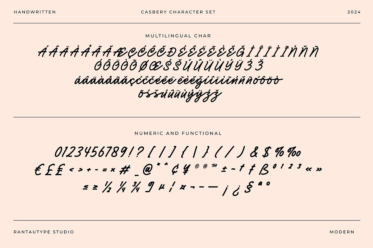 Casbery Script Font, a Handwritten Font by RantautypeStudio (Photo 15 of 15)