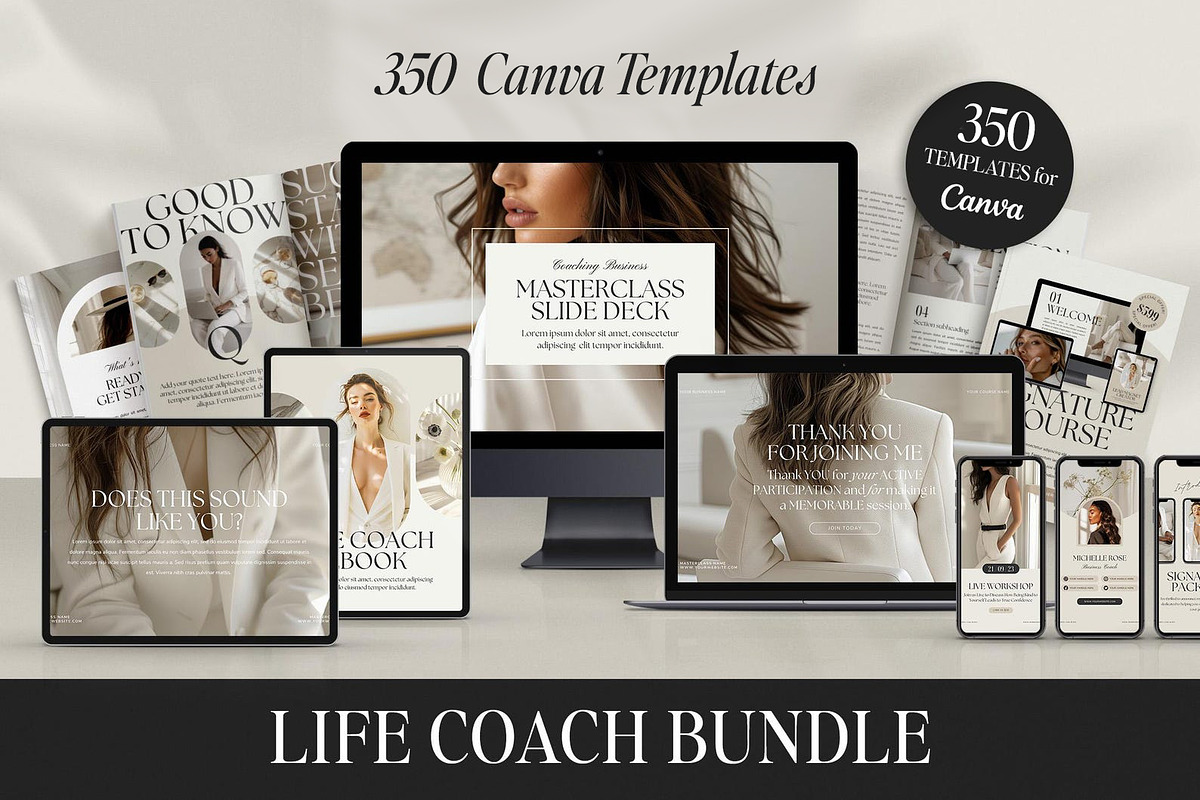 Life Coach Coaching Bundle Canva, a Presentation Template by Studio Loire (Photo 1 of 9)