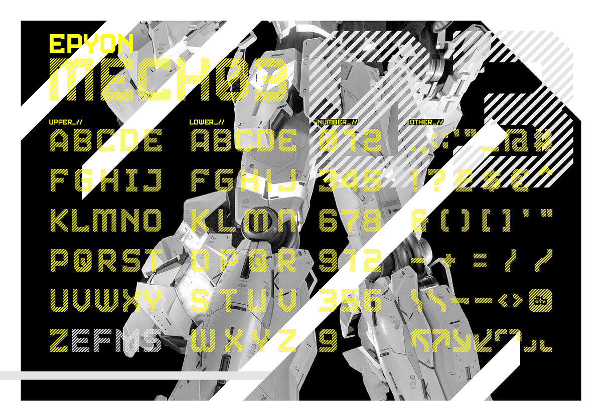 EPYON MECH Futuristic Typeface, a Font by Alex-Banks Type (Photo 5 of 6)
