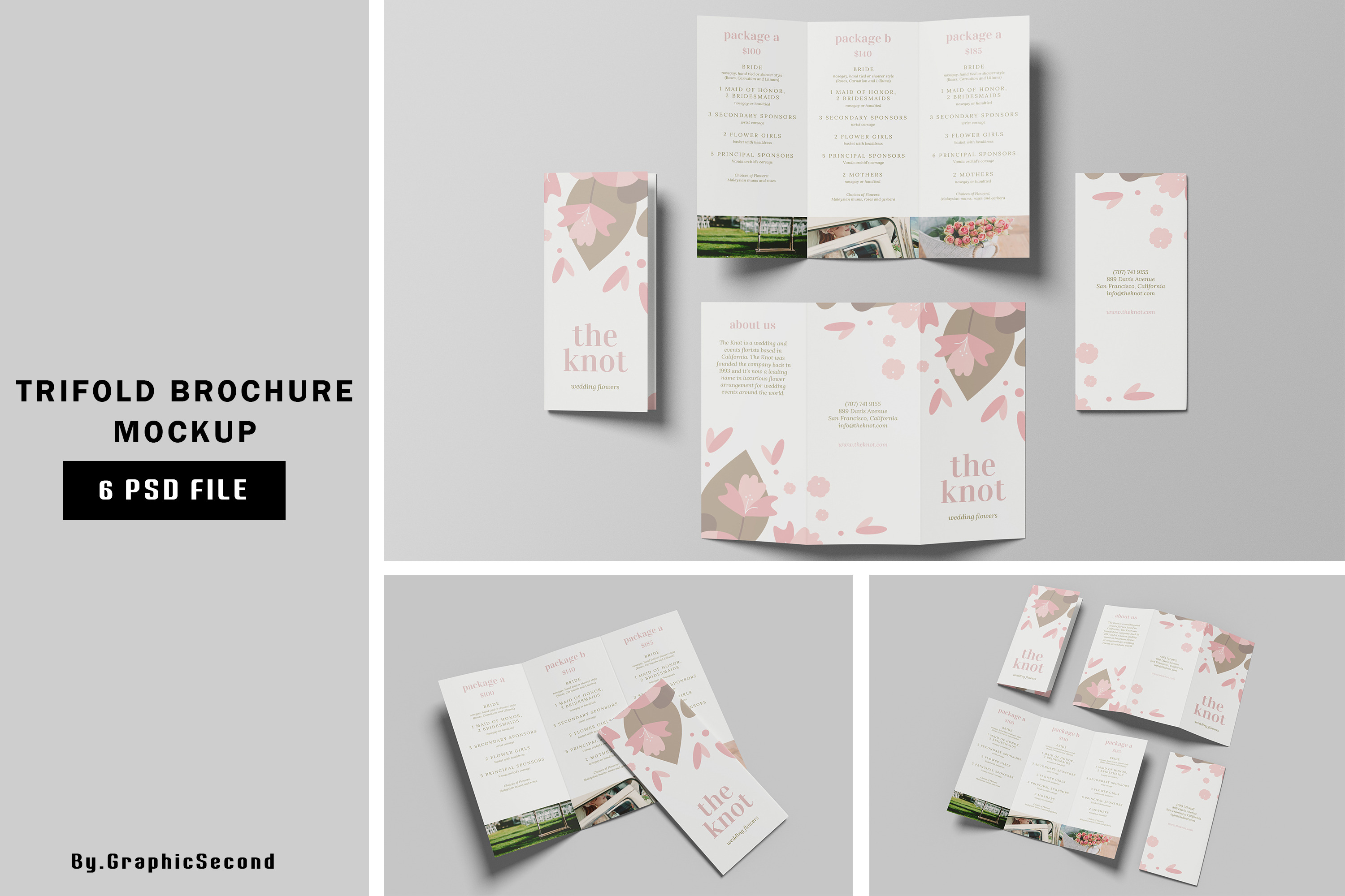 Trifold Brochure Mockup, a Print Template by graphicsecond