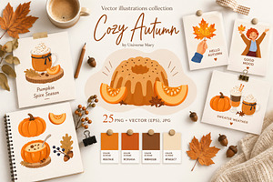 Cozy autumn vector set