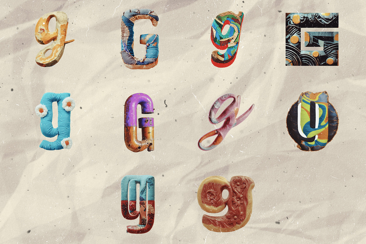 260 Stylized Alphabets (for collage), an Object Graphic by Megan Aili Designs (Photo 8 of 28)