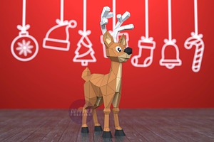 DIY Christmas Deer PDF template