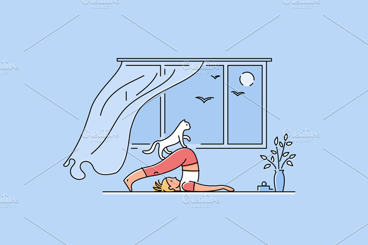 Set of Yoga Practice Illustrations, a Healthcare Illustration by tetiana.svirska (Photo 6 of 6)